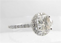 14K White Gold Ladies Diamond Ring, 1.5CT++