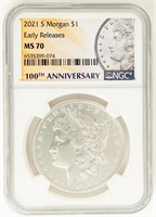 Coin 2021-S Morgan Silver Dollar NGC MS70