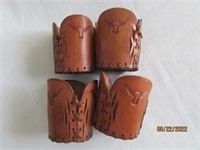 4 Leather Drink Holders