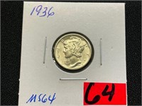 1936 Mercury Dime