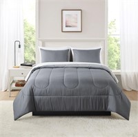 SM4200  Mainstays Comforter Set Twin XL Grey, 5-Pi