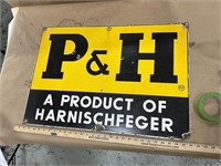 P&H sign single sided enamel
