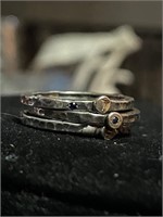 Set of 3 Vintage Sterling Stacked Rings