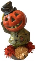 Ceramic Scarecrow Jack-o-lantern Lamp