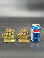 ANTIQUE CAST IRON SHIPS BOOKEND SET