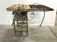 Old Craftsman table saw on metal base