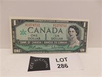 1967 CANADA 1 DOLLAR NOTE BEATY RASAMINISKY
