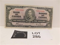 1937 CANADA10 DOLLAR NOTE GORDON TOWERS
