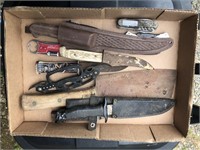Collection of Knives & Meat Cleaver
