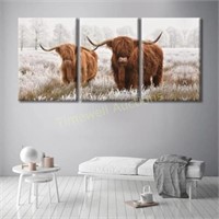 Highland Cow Art  Scottish Print  60Wx28H