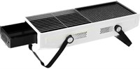 Outdoor folding smokeless barbecue grill