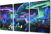 36Wx24H Psychedelic Mushroom Wall Art