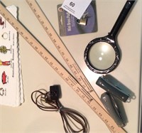 misc lot magnifier staplers rulers misc lock set
