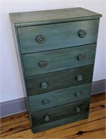 Green Five Drawer Chest