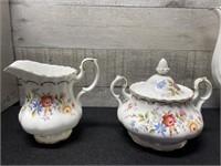 Royal Albert Jubilee Rose Cream & Sugar Set