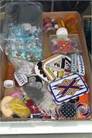Various beading supplies, multiple completed