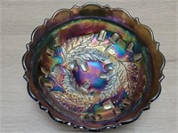 Northwood Glass Black Amethyst Nut Dish