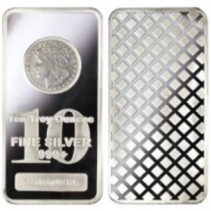 10 Oz. Morgan Design Silver Bar - .999 pure