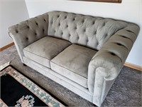 Gray Tufted Love Seat