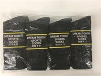 12 New Pairs Black Crew Socks