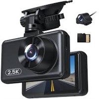 NEW! Dash Cam Front and Rear Camera, 2.5K HD Dash