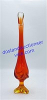 MCM Orange Swung Glass Vase (13”)