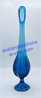 MCM Viking Turquoise Blue Swung Glass Vase (15”)