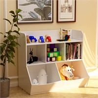 DMAITH Toy Storage Organizer with Bookshelf