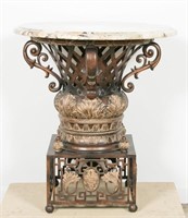 Italian Style Marble and Iron Center Table