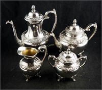 Rogers 1847 5 Pc Heritage Silver Plate Tea Set