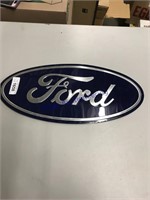 FORD EMBOSSED OVAL METAL SIGN 20" LONG