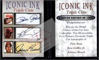 PRose KGriffey Jr. JBench Iconic Ink facsimile aut