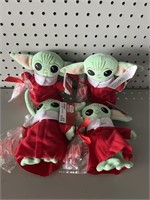 (4) Grogu Plushes with Candy Canes
