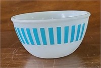 Hazel Atlas Turquoise Candy Stripe Bowl