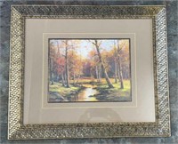 27x23in Fall woods print excellent condition