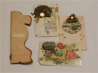 1940's Valentines card - 3 old postcards with 1