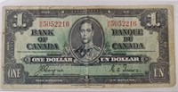 Bank of Canada 1 Dollar Bank Note 1937