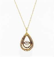 Jewelry 10kt Yellow Gold Floating Diamond Necklace