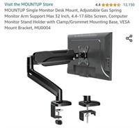 MSRP $35 Single Monitor Desk Mount
