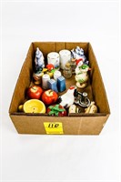 Flat of Assorted Salt and Pepper Shakers (Japan