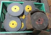 Crate of grinding wheels includes Norton,