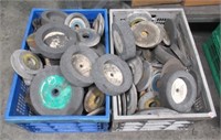 (2) Crates of various grinding wheels includes