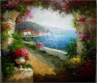 Art - Hawaiian Village and Ocean Scene