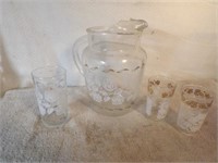 Vintage Glass Picture with 3 Glasses