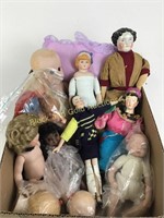 Box lot of dolls