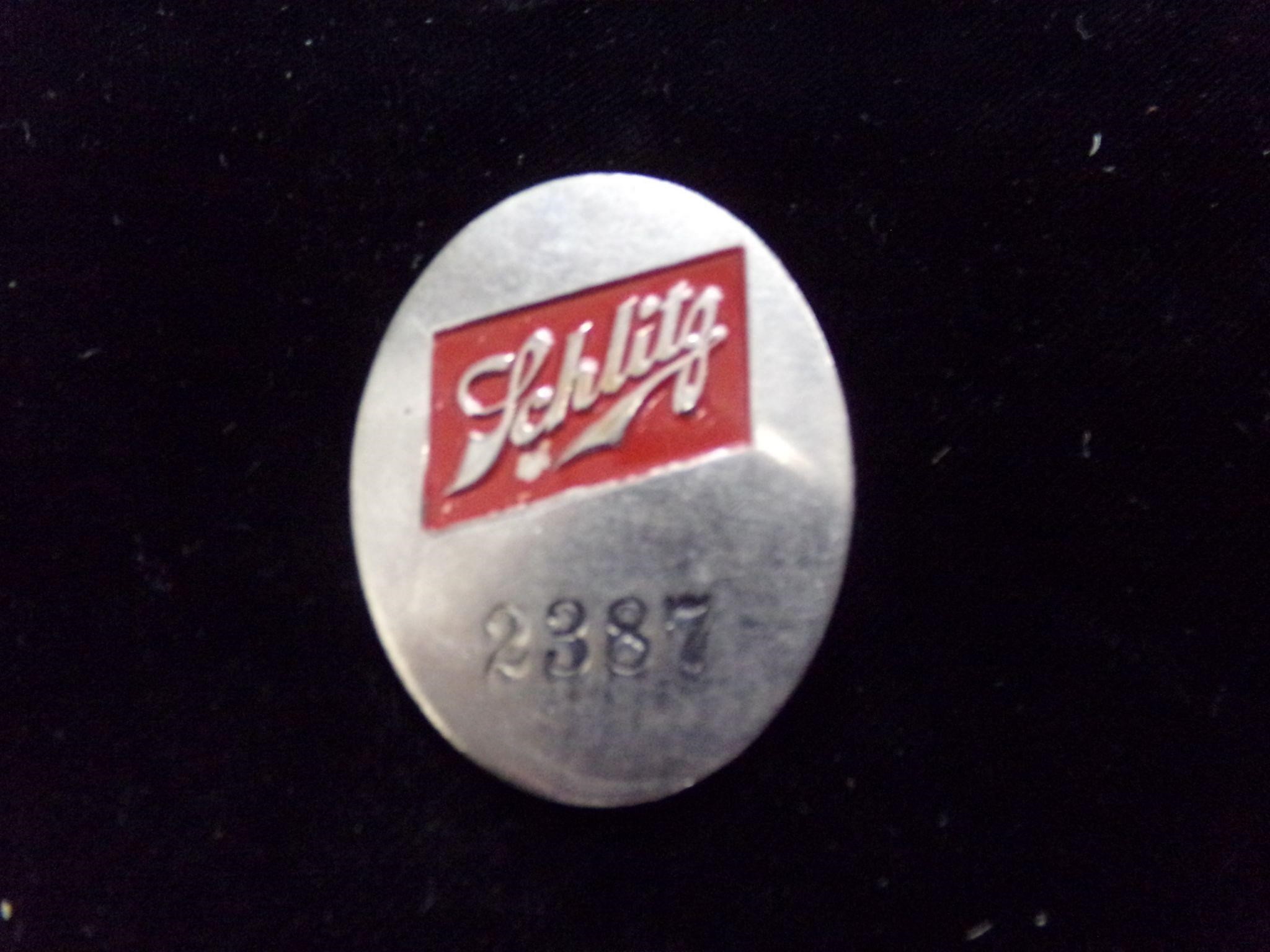 1-Employee Schlitz badge
