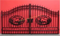 New/Unused 14' Bi-Parting Iron Gate w/ 'Deer'