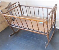 Wood baby crib rocker