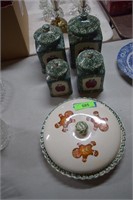 Green Canister Set with Covered Pie Plate