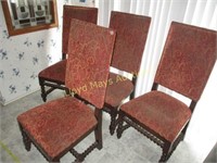 Set of 4 Mediterranean High Back Dining Chairs